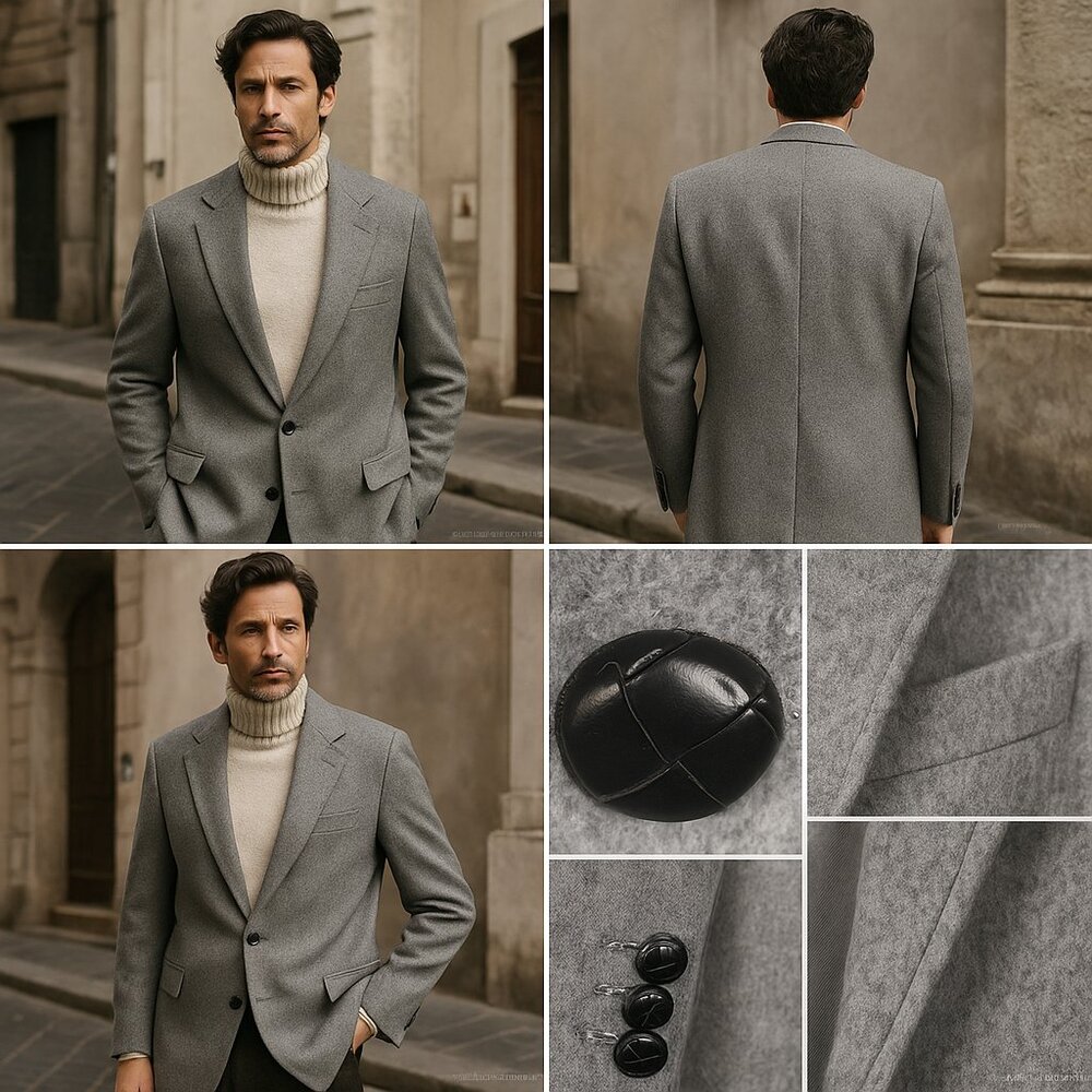Vintage Hunter Haig Gray Wool Blazer — Union Made in USA | Quiet Luxury Classic - Picture 2 of 11